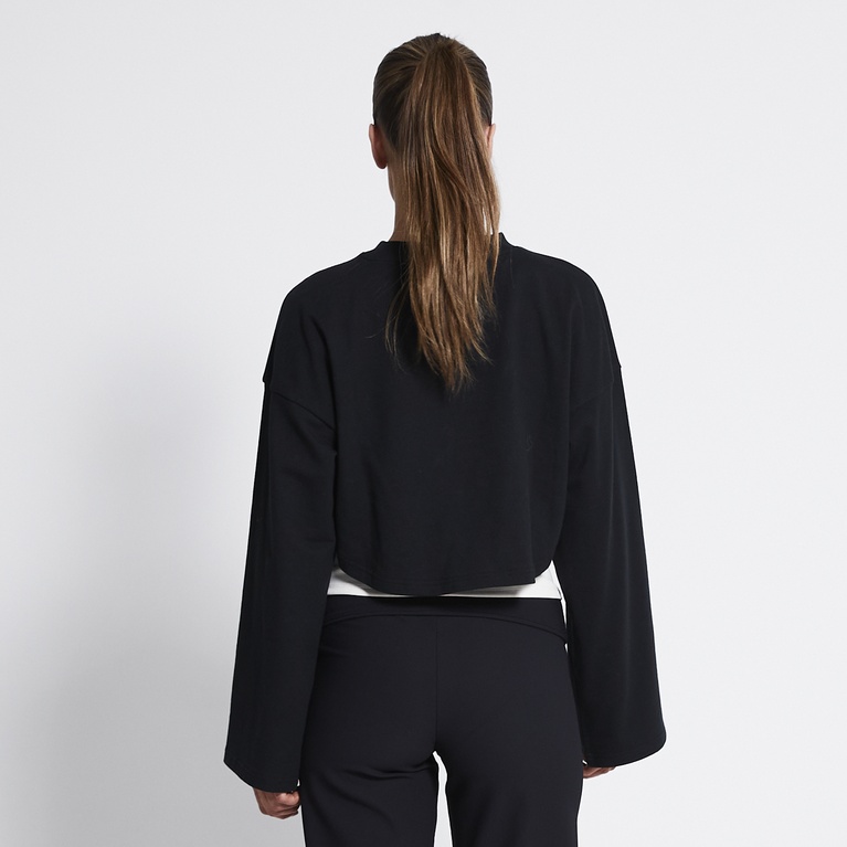 Cropped sweatshirt "Power Crew" Black